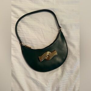 Green Leather Small Shoulder Bag - Zara